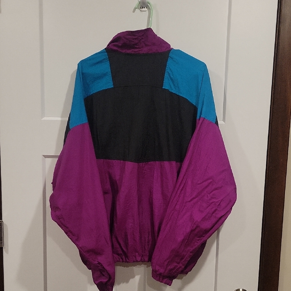 Vintage Columbia Retro Colorblock Jacket - Purple, Teal, Black Windbreaker. - Picture 5 of 5